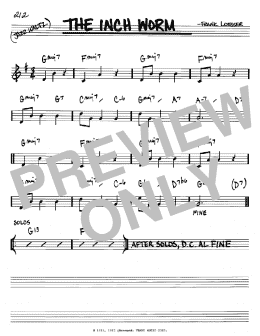 page one of The Inch Worm (Real Book – Melody & Chords – Bb Instruments)