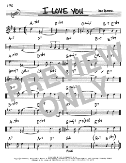 page one of I Love You (Real Book – Melody & Chords – Bb Instruments)