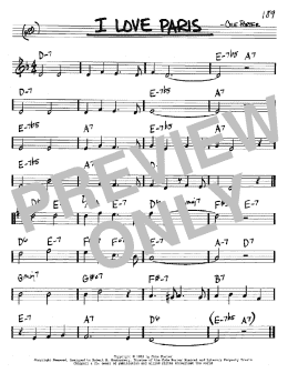 page one of I Love Paris (Real Book – Melody & Chords – Bb Instruments)