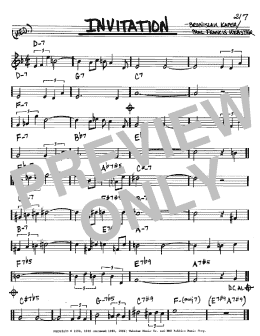 page one of Invitation (Real Book – Melody & Chords – Bb Instruments)