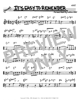 page one of It's Easy To Remember (Real Book – Melody & Chords – Bb Instruments)