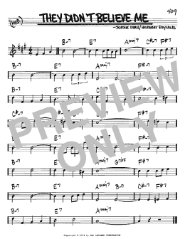 page one of They Didn't Believe Me (Real Book – Melody & Chords – Bb Instruments)