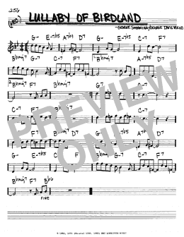 page one of Lullaby Of Birdland (Real Book – Melody & Chords – Bb Instruments)