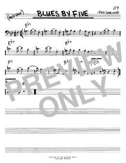 page one of Blues By Five (Real Book – Melody & Chords – Bass Clef Instruments)