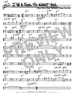 page one of I'm A Fool To Want You (Real Book – Melody & Chords – Bass Clef Instruments)