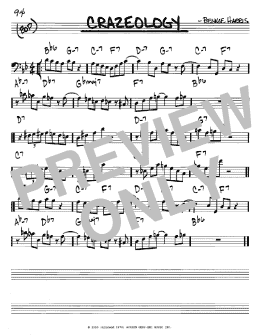 page one of Crazeology (Real Book – Melody & Chords – Bass Clef Instruments)