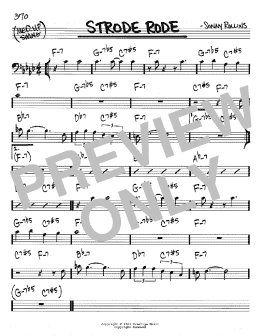 page one of Strode Rode (Real Book – Melody & Chords – Bass Clef Instruments)