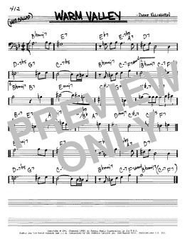 page one of Warm Valley (Real Book – Melody & Chords – Bass Clef Instruments)