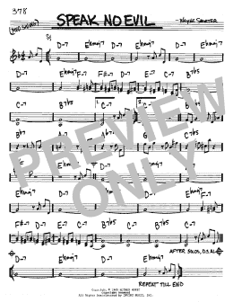 page one of Speak No Evil (Real Book – Melody & Chords – Bb Instruments)