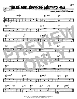 page one of There Will Never Be Another You (Real Book – Melody & Chords – Bb Instruments)