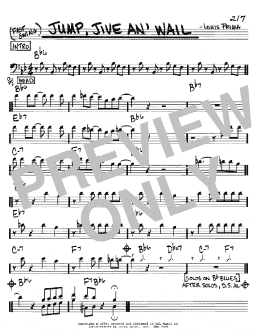 page one of Jump, Jive An' Wail (Real Book – Melody & Chords – Bass Clef Instruments)