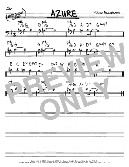 page one of Azure (Real Book – Melody & Chords – Bass Clef Instruments)