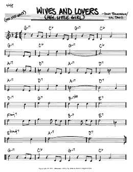 page one of Wives And Lovers (Hey, Little Girl) (Real Book – Melody & Chords – Bb Instruments)