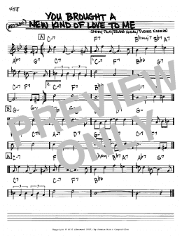 page one of You Brought A New Kind Of Love To Me (Real Book – Melody & Chords – Bb Instruments)