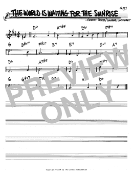 page one of The World Is Waiting For The Sunrise (Real Book – Melody & Chords – Bb Instruments)
