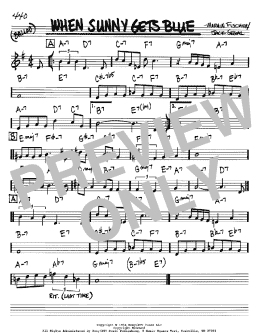 page one of When Sunny Gets Blue (Real Book – Melody & Chords – Bb Instruments)