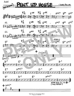 page one of Pent Up House (Real Book – Melody & Chords – Bb Instruments)