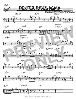 page one of Dexter Rides Again (Real Book – Melody & Chords – Bass Clef Instruments)