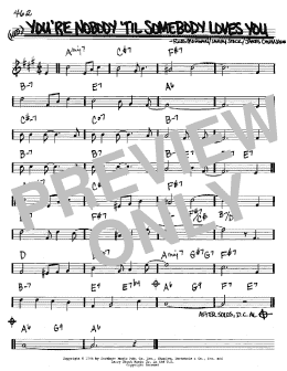 page one of You're Nobody 'Til Somebody Loves You (Real Book – Melody & Chords – Bb Instruments)