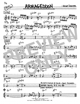 page one of Armageddon (Real Book – Melody & Chords – Eb Instruments)
