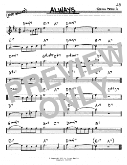 page one of Always (Real Book – Melody & Chords – Eb Instruments)