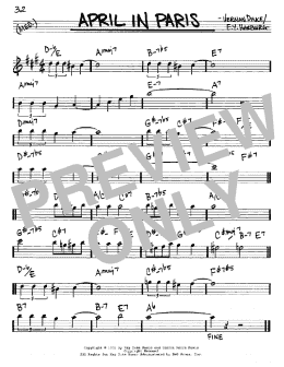 page one of April In Paris (Real Book – Melody & Chords – Eb Instruments)