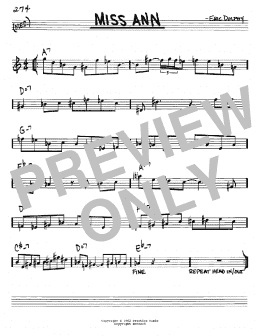 page one of Miss Ann (Real Book – Melody & Chords – Eb Instruments)