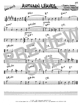 page one of Autumn Leaves (Real Book – Melody & Chords – Eb Instruments)