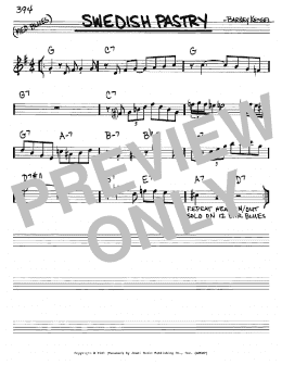 page one of Swedish Pastry (Real Book – Melody & Chords – Eb Instruments)