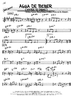 page one of Agua De Beber (Water To Drink) (Real Book – Melody & Chords – Eb Instruments)