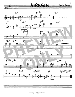 page one of Airegin (Real Book – Melody & Chords – Eb Instruments)