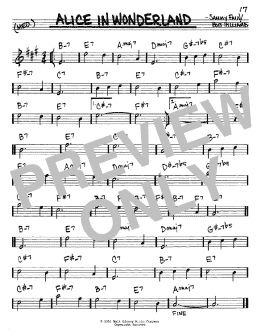 page one of Alice In Wonderland (Real Book – Melody & Chords – Eb Instruments)