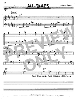 page one of All Blues (Real Book – Melody & Chords – Eb Instruments)
