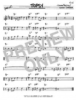 page one of Topsy (Real Book – Melody & Chords – Eb Instruments)