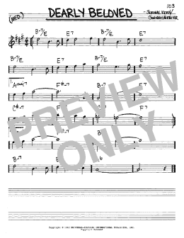 page one of Dearly Beloved (Real Book – Melody & Chords – Eb Instruments)