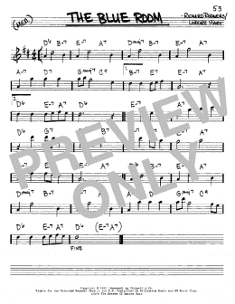 page one of The Blue Room (Real Book – Melody & Chords – Eb Instruments)