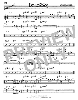 page one of Dolores (Real Book – Melody & Chords – Eb Instruments)