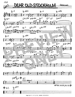page one of Dear Old Stockholm (Real Book – Melody & Chords – Eb Instruments)