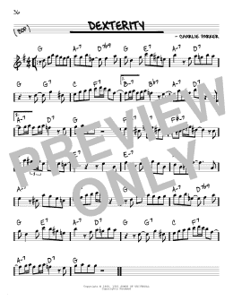 page one of Dexterity (Real Book – Melody & Chords – Eb Instruments)