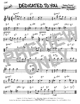 page one of Dedicated To You (Real Book – Melody & Chords – Eb Instruments)