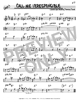 page one of Call Me Irresponsible (Real Book – Melody & Chords – Eb Instruments)