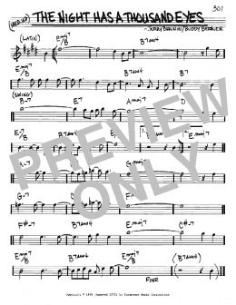 page one of The Night Has A Thousand Eyes (Real Book – Melody & Chords – Eb Instruments)