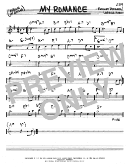 page one of My Romance (Real Book – Melody & Chords – Eb Instruments)
