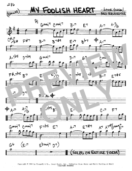 page one of My Foolish Heart (Real Book – Melody & Chords – Eb Instruments)
