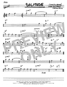 page one of Solitude (Real Book – Melody & Chords – Eb Instruments)