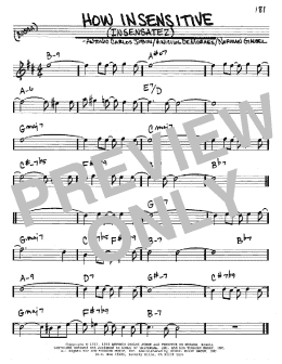 page one of How Insensitive (Insensatez) (Real Book – Melody & Chords – Eb Instruments)