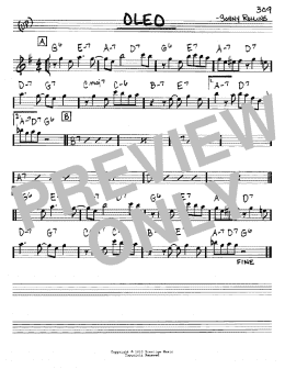 page one of Oleo (Real Book – Melody & Chords – Eb Instruments)