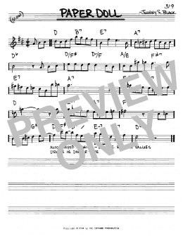 page one of Paper Doll (Real Book – Melody & Chords – Eb Instruments)