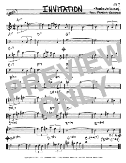 page one of Invitation (Real Book – Melody & Chords – Eb Instruments)