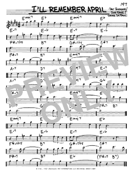 page one of I'll Remember April (Real Book – Melody & Chords – Eb Instruments)